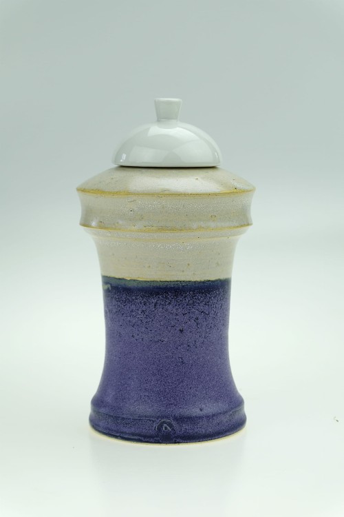 Wazon ceramiczny/pojemnik z pokrywką seria fioletowa "Krzysztof"