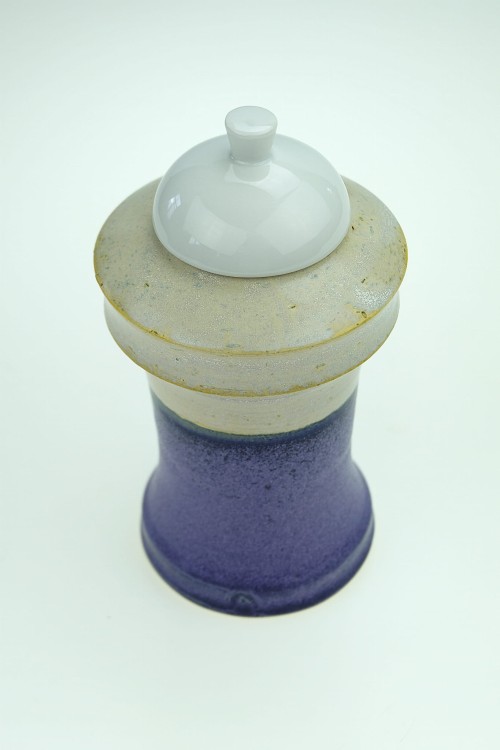 Wazon ceramiczny/pojemnik z pokrywką seria fioletowa "Krzysztof"
