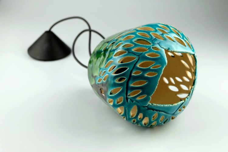 Lampa ceramiczna - zielona