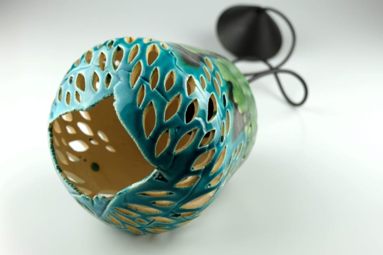 Lampa ceramiczna - zielona