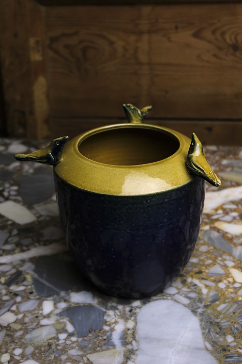 Wazon Ceramiczny z trzema ptaszkami (2)