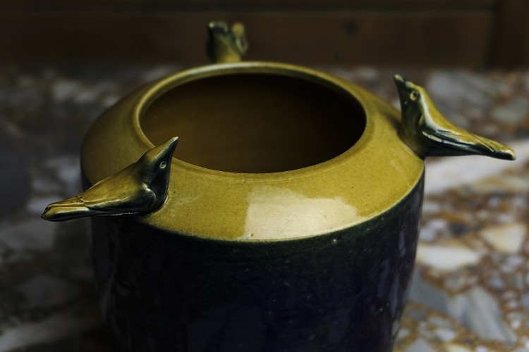 Wazon Ceramiczny z trzema ptaszkami (2)