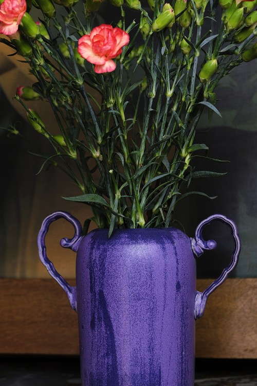 Ceramiczny Wazon "Amfora" - Głęboki Fiolet