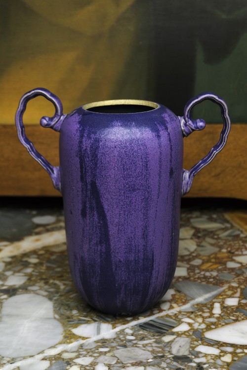 Ceramiczny Wazon "Amfora" - Głęboki Fiolet