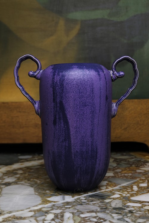 Ceramiczny Wazon "Amfora" - Głęboki Fiolet