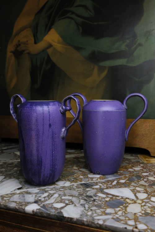 Ceramiczny Wazon "Amfora" - Głęboki Fiolet