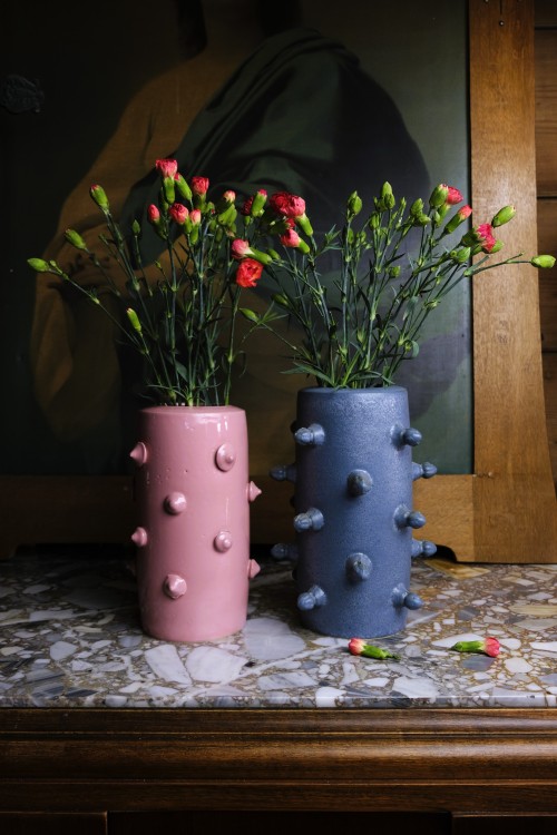 Wazon ceramiczny Studs - Pastelowy Róż