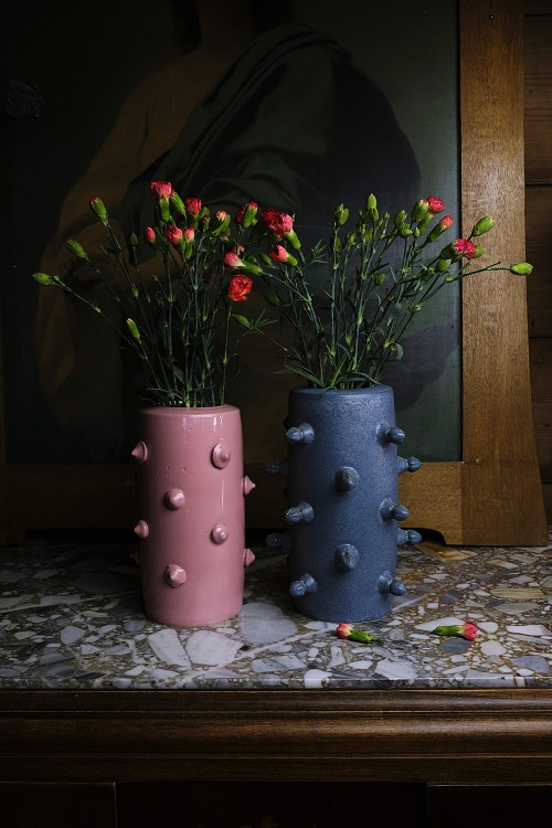 Wazon ceramiczny Studs - Pastelowy Róż