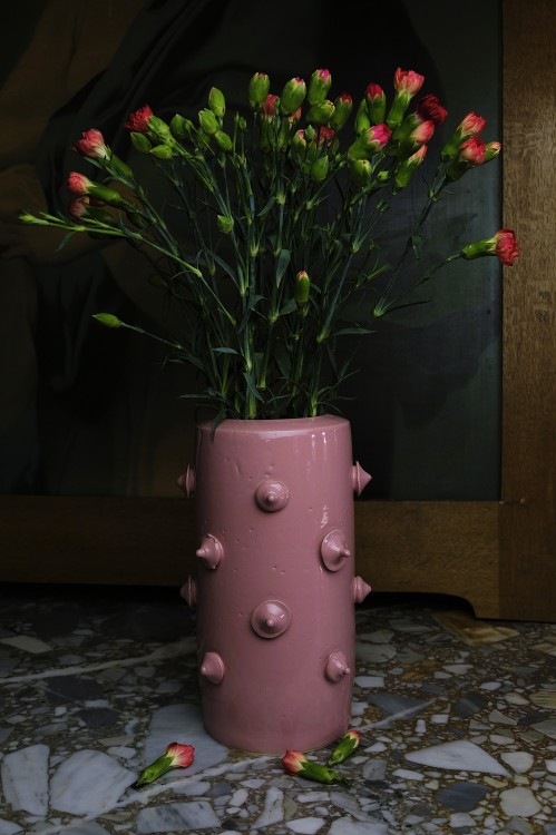 Wazon ceramiczny Studs - Pastelowy Róż
