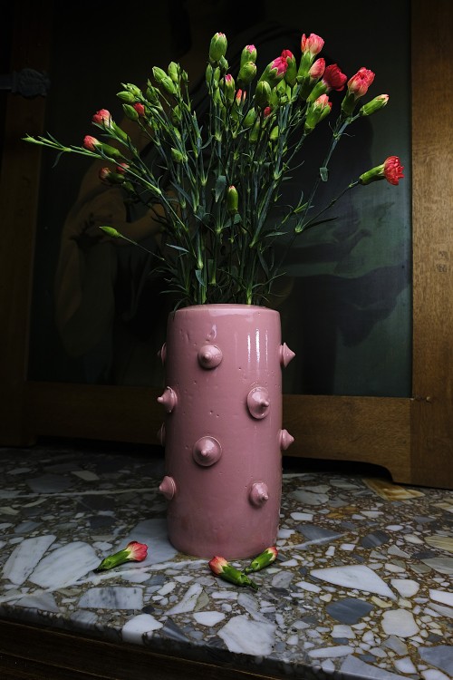 Wazon ceramiczny Studs - Pastelowy Róż