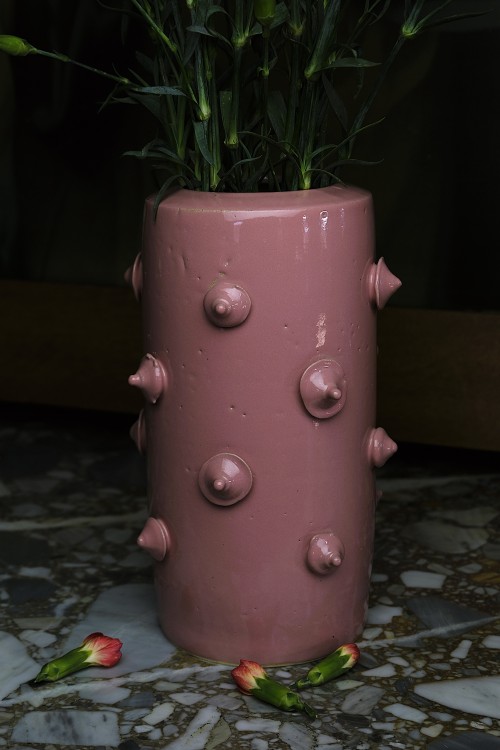 Wazon ceramiczny Studs - Pastelowy Róż