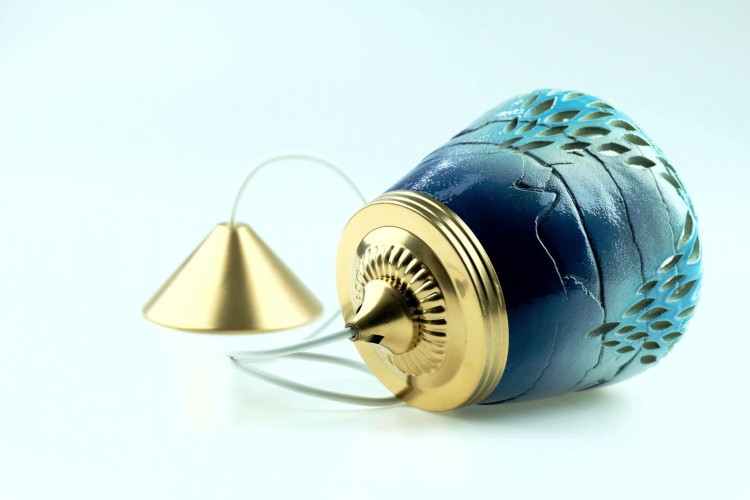 Lampa ceramiczna - niebieska