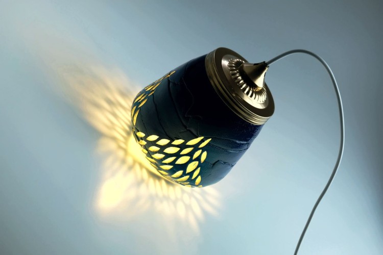 Lampa ceramiczna - niebieska