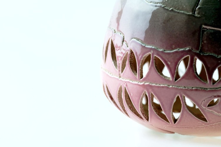 Lampa ceramiczna - różowa