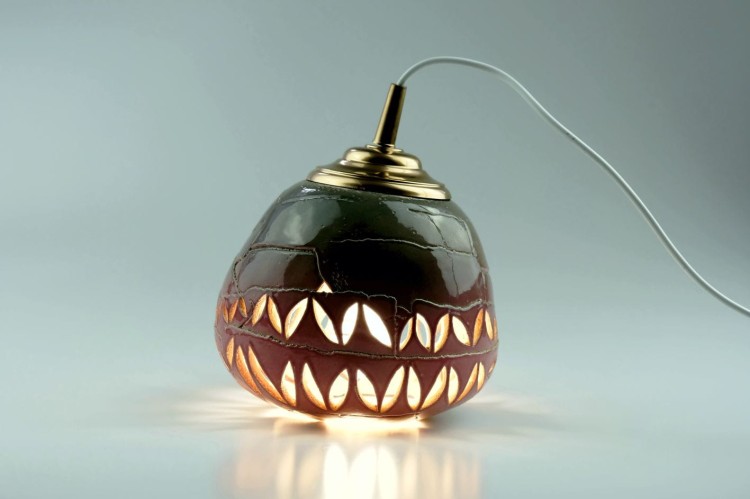 Lampa ceramiczna - różowa