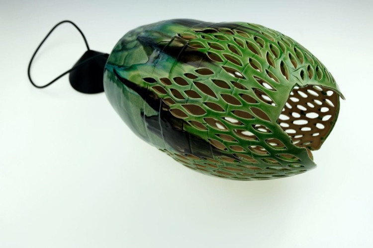 Lampa ceramiczna szmaragdowa