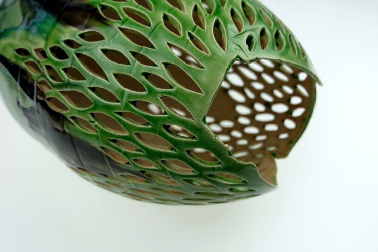 Lampa ceramiczna szmaragdowa