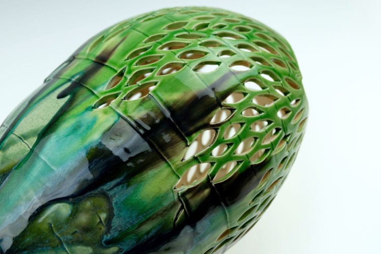 Lampa ceramiczna szmaragdowa