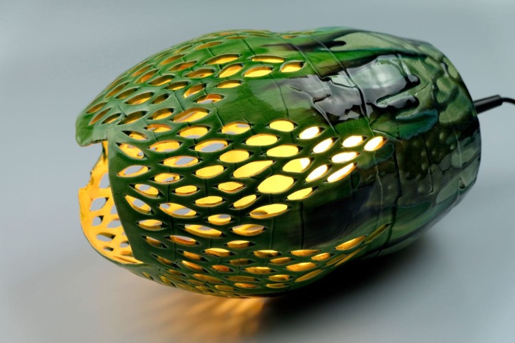 Lampa ceramiczna szmaragdowa