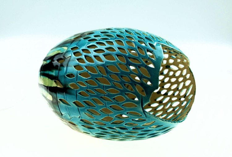 Lampa ceramiczna - turkusowa