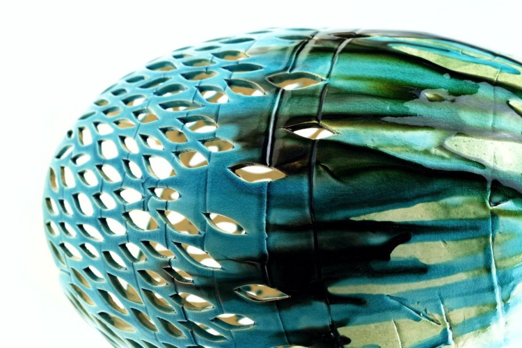 Lampa ceramiczna - turkusowa