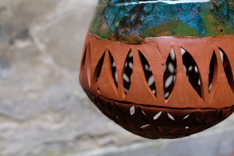 Lampa ceramiczna - zielona