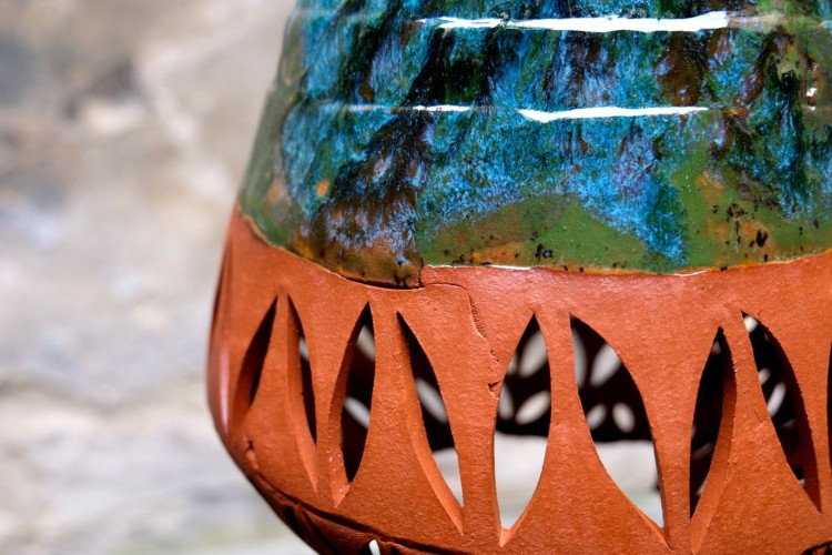 Lampa ceramiczna - zielona