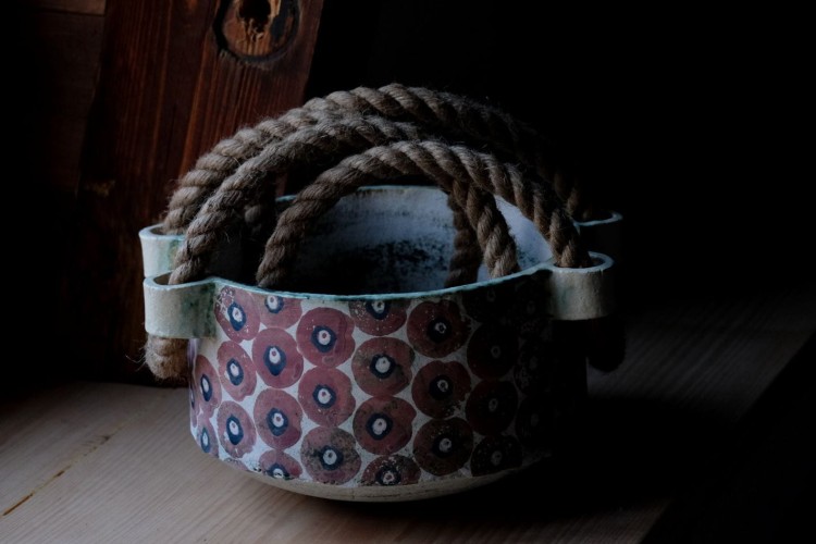 Nosidło ceramiczne - retro róż