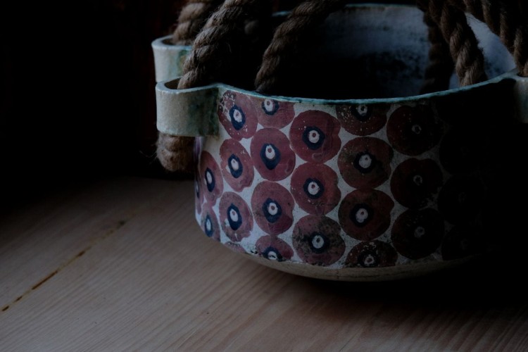 Nosidło ceramiczne - retro róż