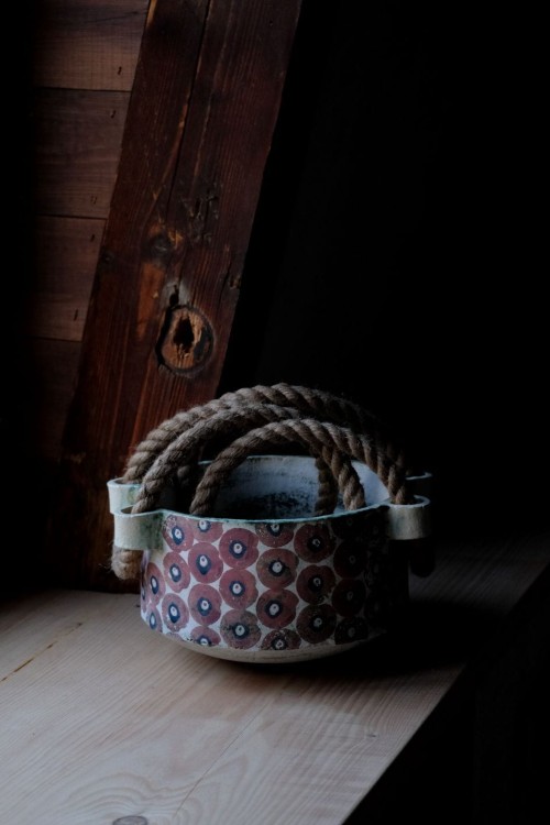 Nosidło ceramiczne - retro róż