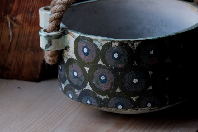 Nosidło ceramiczne - retro zieleń