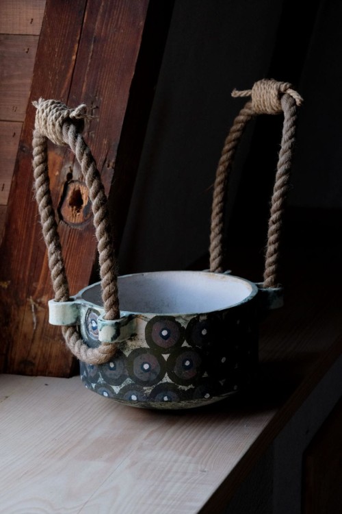 Nosidło ceramiczne - retro zieleń
